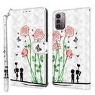 For Nokia G11 / G21 3D Painted Leather Phone Case(Couple Rose) - 1