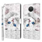 For Nokia G20 / G10 / 6.3 3D Painted Leather Phone Case(Reflection White Cat) - 1