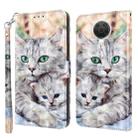 For Nokia G20 / G10 / 6.3 3D Painted Leather Phone Case(Two Loving Cats) - 1