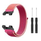 For Amazfit T-Rex / T-Rex Pro / Ares Nylon Loop Watch Band(Rose Red) - 1
