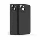 Lens Glass Film Liquid TPU Phone Case For iPhone 14(Black) - 1