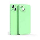 Lens Glass Film Liquid TPU Phone Case For iPhone 14(Green) - 1