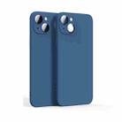 Lens Glass Film Liquid TPU Phone Case For iPhone 14(Blue) - 1