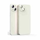 Lens Glass Film Liquid TPU Phone Case For iPhone 14(White) - 1