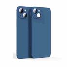 For iPhone 14 Plus Lens Glass Film Liquid TPU Phone Case (Blue) - 1