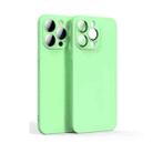 Lens Glass Film Liquid TPU Phone Case For iPhone 14 Pro Max(Green) - 1