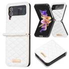 For Samsung Galaxy Z Flip4 Elegant Rhombic Texture PU Phone Case(White) - 1