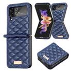 For Samsung Galaxy Z Flip4 Elegant Rhombic Texture PU Phone Case(Blue) - 1