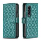 For Samsung Galaxy Z Fold4 Diamond Lattice Wallet Leather Flip Phone Case(Green) - 1