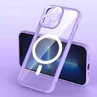 For iPhone 14 Clear Acrylic PC MagSafe Phone Case (Purple) - 1