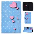 Electric Pressed Left and Right Flat Feather Case with Pen Cover & Card Slot & Buckle Anti-slip Strip and Bracket(Love Balloon) - 1