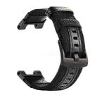 For Amazfit T-Rex / T-Rex Pro / Ares Leather Nylon Watch Band(Black) - 1