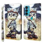 For Motorola Moto E20 / E30 / E40 3D Painted Leather Phone Case(Naughty Cat) - 1