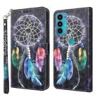 For Motorola Moto E20 / E30 / E40 3D Painted Leather Phone Case(Colorful Dreamcatcher) - 1
