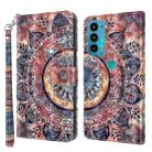 For Motorola Moto E20 / E30 / E40 3D Painted Leather Phone Case(Color Mandala) - 1