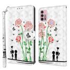 For Motorola Moto G10 / G20 / G30 3D Painted Leather Phone Case(Couple Rose) - 1