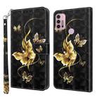 For Motorola Moto G10 / G20 / G30 3D Painted Leather Phone Case(Golden Swallow Butterfly) - 1