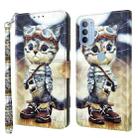 For Motorola Moto G41 / G31 3D Painted Leather Phone Case(Naughty Cat) - 1