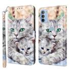 For Motorola Moto G41 / G31 3D Painted Leather Phone Case(Two Loving Cats) - 1