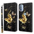 For Motorola Moto G41 / G31 3D Painted Leather Phone Case(Golden Swallow Butterfly) - 1