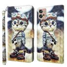 For Motorola Moto G32 5G 3D Painted Leather Phone Case(Naughty Cat) - 1