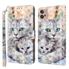 For Motorola Moto G32 5G 3D Painted Leather Phone Case(Two Loving Cats) - 1