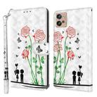 For Motorola Moto G32 5G 3D Painted Leather Phone Case(Couple Rose) - 1