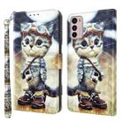 For Motorola Moto G42 5G 3D Painted Leather Phone Case(Naughty Cat) - 1