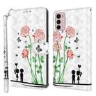 For Motorola Moto G42 5G 3D Painted Leather Phone Case(Couple Rose) - 1