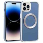 For iPhone 14 Pro Max Two-color Shield MagSafe TPU + PC Phone Case (Blue) - 1