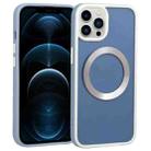 For iPhone 12 Pro Max Two-color Shield MagSafe TPU + PC Phone Case(Blue) - 1