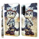 For Sony Xperia 5 III 3D Painted Leather Phone Case(Naughty Cat) - 1