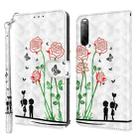 For Sony Xperia 10 II 3D Painted Leather Phone Case(Couple Rose) - 1