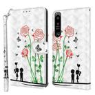 For Sony Xperia 1 IV 3D Painted Leather Phone Case(Couple Rose) - 1