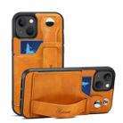 For iPhone 13 mini Suteni 215 Wrist Strap PU Phone Case (Khaki) - 1
