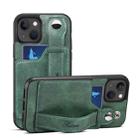 For iPhone 13 Suteni 215 Wrist Strap PU Phone Case(Green) - 1