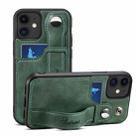 For iPhone 12 mini Suteni 215 Wrist Strap PU Phone Case (Green) - 1