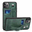 For iPhone 11 Pro Max Suteni 215 Wrist Strap PU Phone Case (Green) - 1