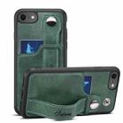 Suteni 215 Wrist Strap PU Phone Case For iPhone SE 2022/SE 2020/8/7/6(Green) - 1