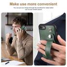 Suteni 215 Wrist Strap PU Phone Case For iPhone SE 2022/SE 2020/8/7/6(Green) - 5
