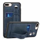 Suteni 215 Wrist Strap PU Phone Case For iPhone 8 Plus/7 Plus/6 Plus(Blue) - 1
