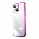 For iPhone 14 Plus Electroplating Airbag Shockproof PC Phone Case (Rose Red) - 1