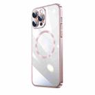 For iPhone 14 Electroplating MagSafe Airbag PC Phone Case (Pink) - 1