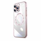 For iPhone 13 Electroplating MagSafe Airbag PC Phone Case(Pink) - 1