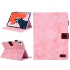 For iPad Pro 11 (2020) & (2018) Marble Style Cloth Texture Tablet PC Protective Leather Case with Bracket & Card Slot & Photo Holder(Pink) - 1