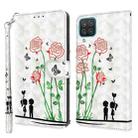 For Samsung Galaxy A12 5G 3D Painted Leather Phone Case(Couple Rose) - 1