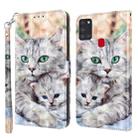 For Samsung Galaxy A21s 3D Painted Leather Phone Case(Two Loving Cats) - 1