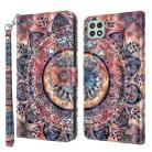 For Samsung Galaxy A22 5G 3D Painted Leather Phone Case(Colorful Mandala) - 1