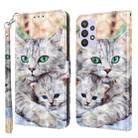 For Samsung Galaxy A32 5G 3D Painted Leather Phone Case(Two Loving Cats) - 1