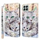 For Samsung Galaxy M33 3D Painted Leather Phone Case(Two Loving Cats) - 1